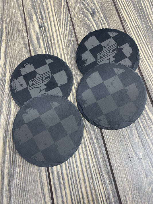 Checkered Slate Coasters